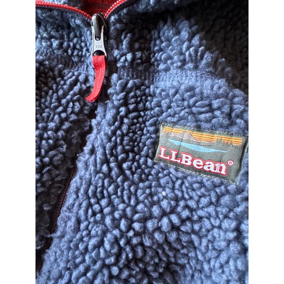 L.L. Bean Gray Sherpa Fleece XS Women’s Vest Orange Accents - Picture 3 of 6